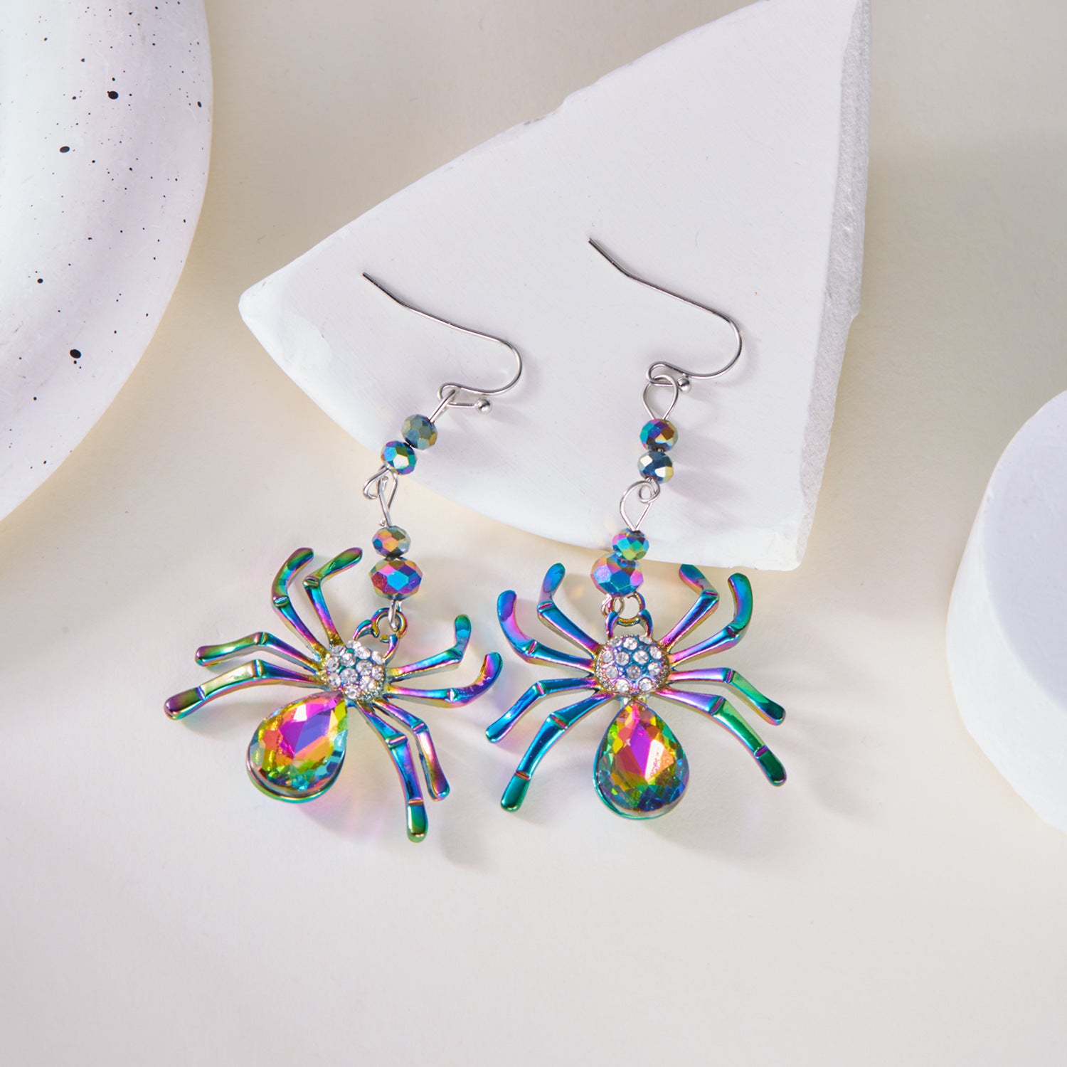 Wholesale Halloween Dark Gothic Colorful Exaggerated Spider Earrings